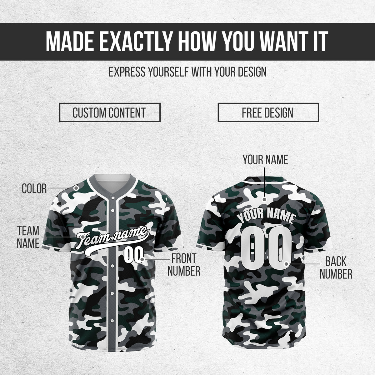 Custom Shadow Command Dark Grey Baseball Sports Jersey Personalized Uniform with Name & Number