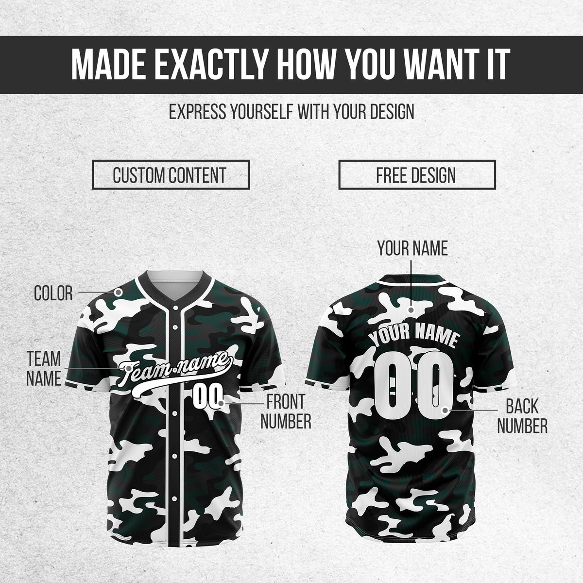 Custom Shadow Command Black Baseball Sports Jersey Personalized Uniform with Name & Number