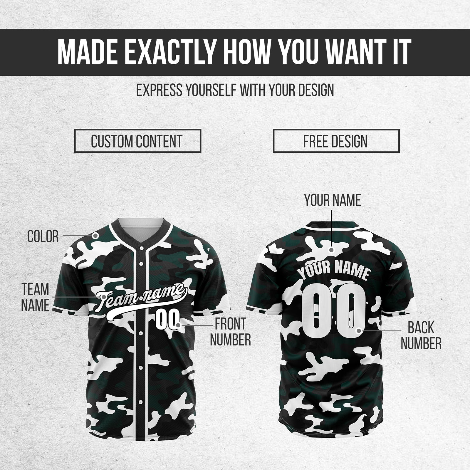 Custom Shadow Command Black Baseball Sports Jersey Personalized Uniform with Name & Number