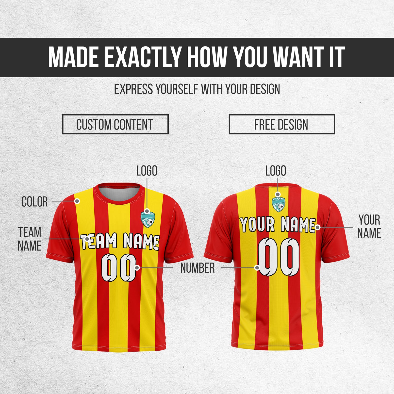 Custom Striker Stripe Red Soccer sport Tops Jersey