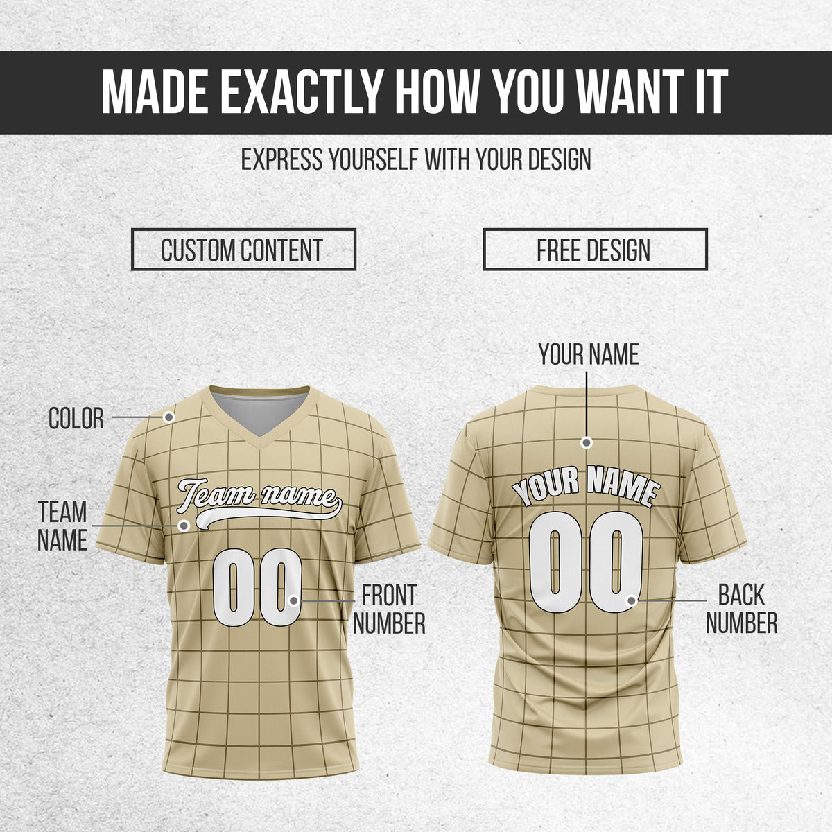 Custom Storm Matrix Khaki Baseball Sports Jersey Personalized Uniform with Name & Number