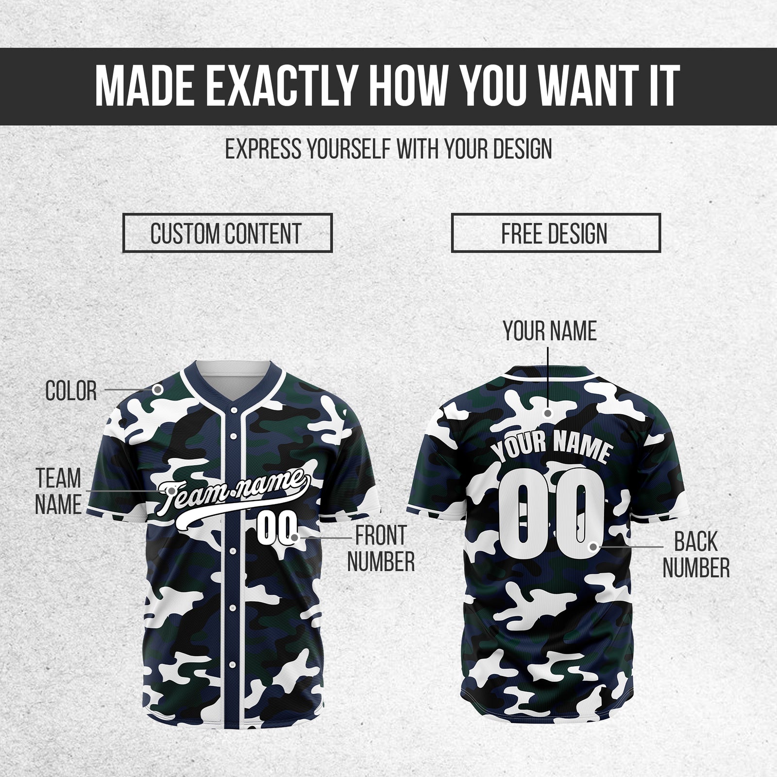 Custom Shadow Command Navy Baseball Sports Jersey Personalized Uniform with Name & Number