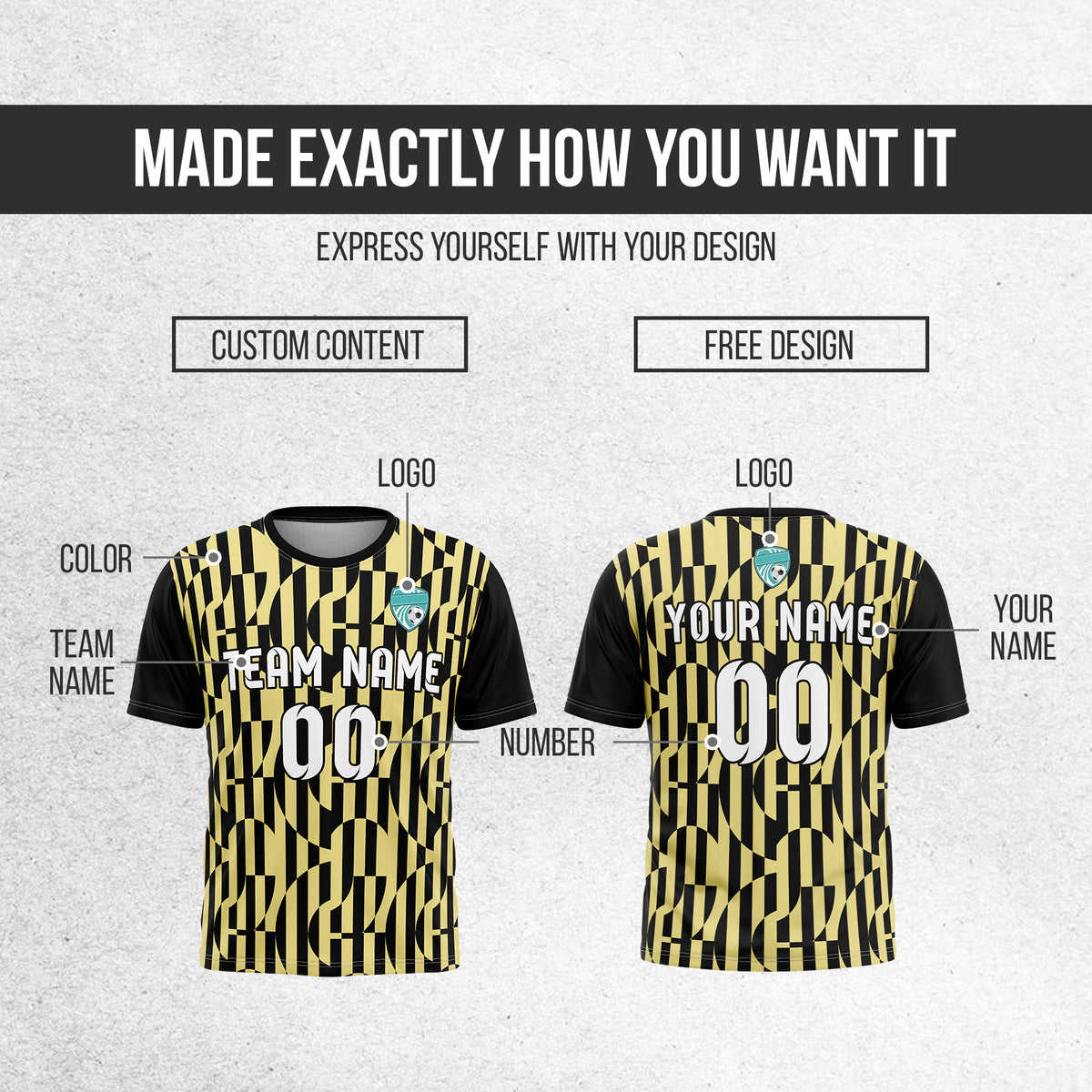 Custom Pulse Grid R-Full Pattern Soccer Black Sport Tops Jersey