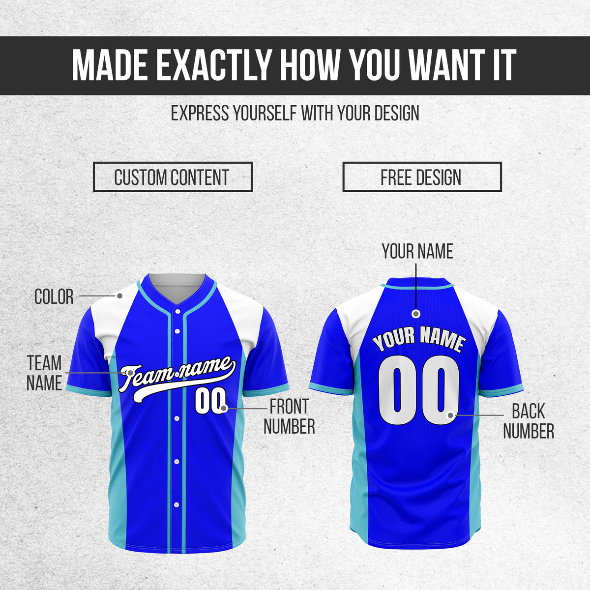 Custom Timeless Stripes Baseball Blue Sports Jersey Personalized Uniform with Name & Number