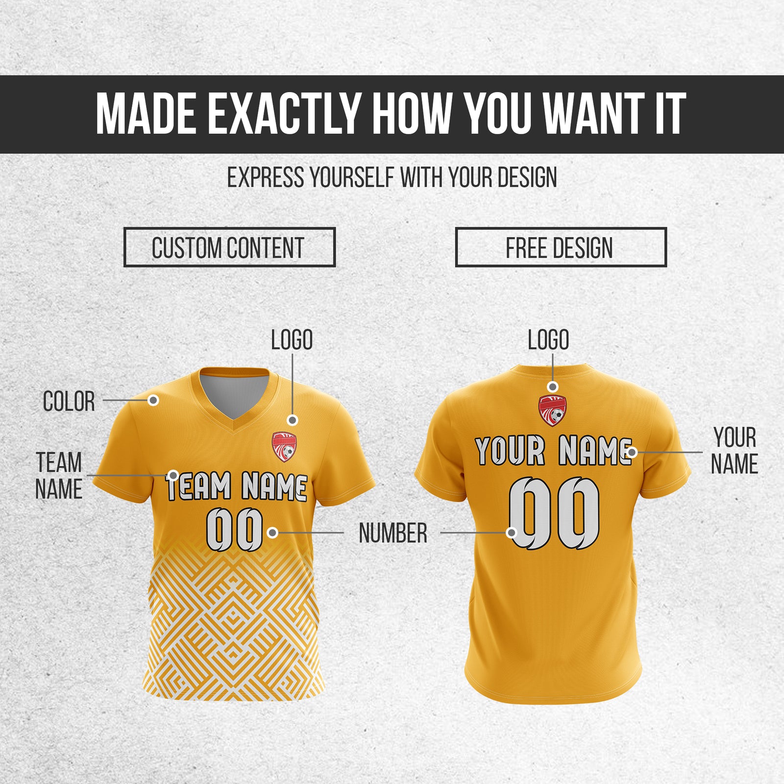 Custom Shadow Line V-Side Pattern Orange Soccer sport Tops Jersey