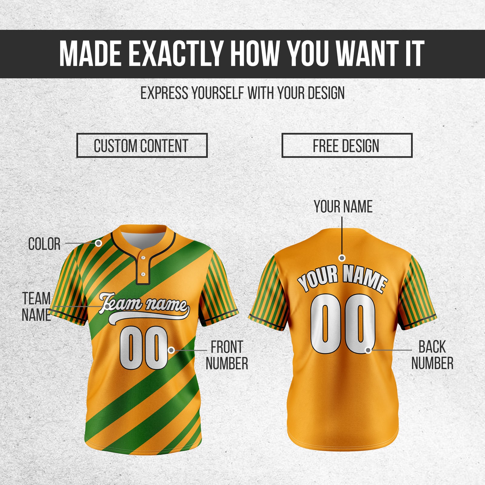 Custom Vibe Split Orange Baseball Sports Jersey Personalized Uniform with Name & Number