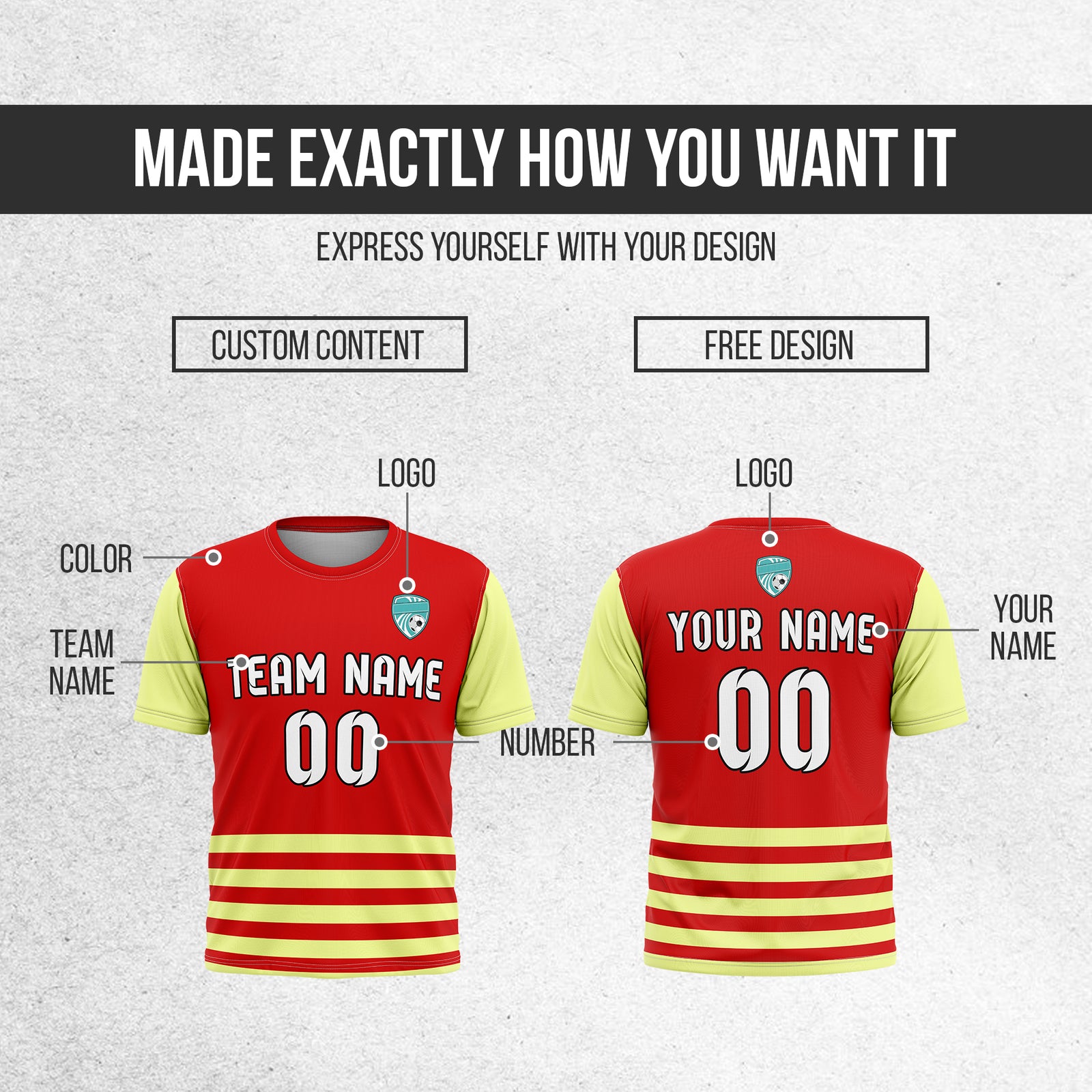 Custom BaseLine Stripe Red Soccer sport Tops Jersey