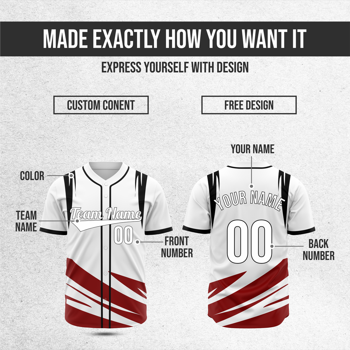 Custom Curve Edge Baseball White Sports Jersey Personalized Uniform with Name & Number