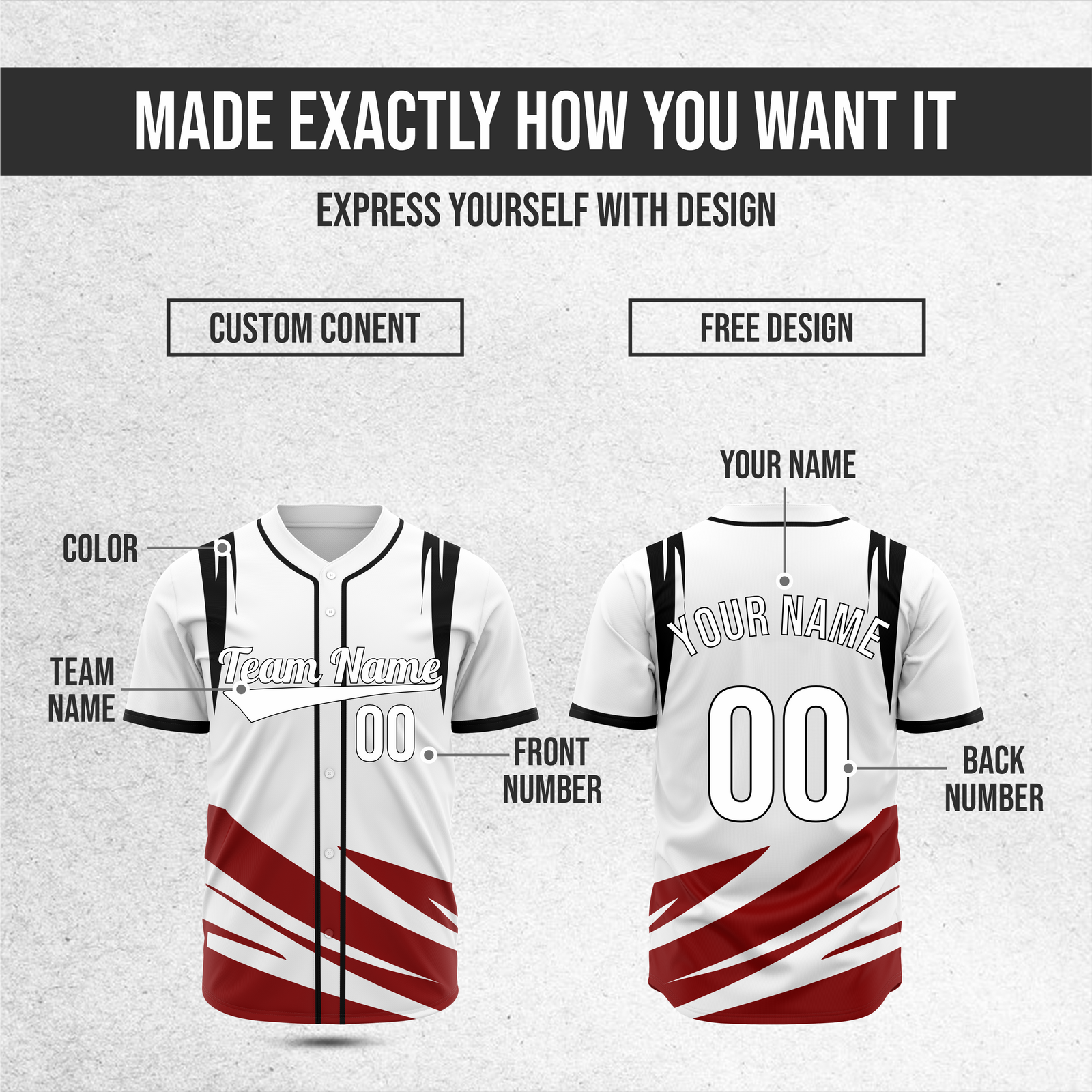 Custom Curve Edge Baseball White Sports Jersey Personalized Uniform with Name & Number