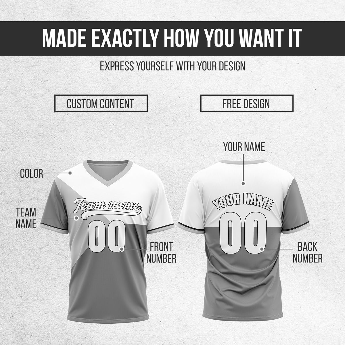 Custom FlexCore Grey Baseball Sports Jersey Personalized Uniform with Name & Number