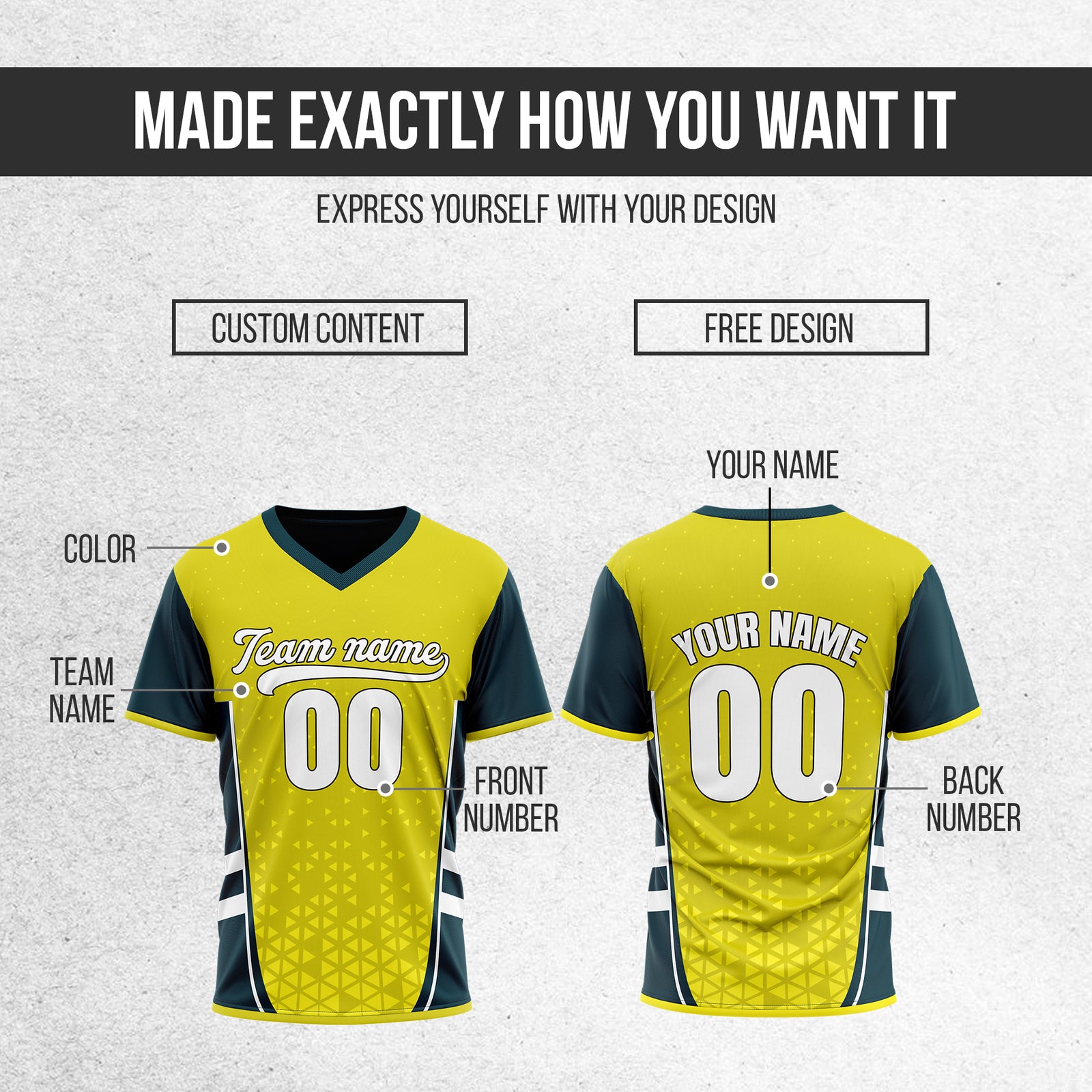 Custom HexaFade Yellow Pullover Baseball Sports Jersey Personalized Uniform with Name & Number