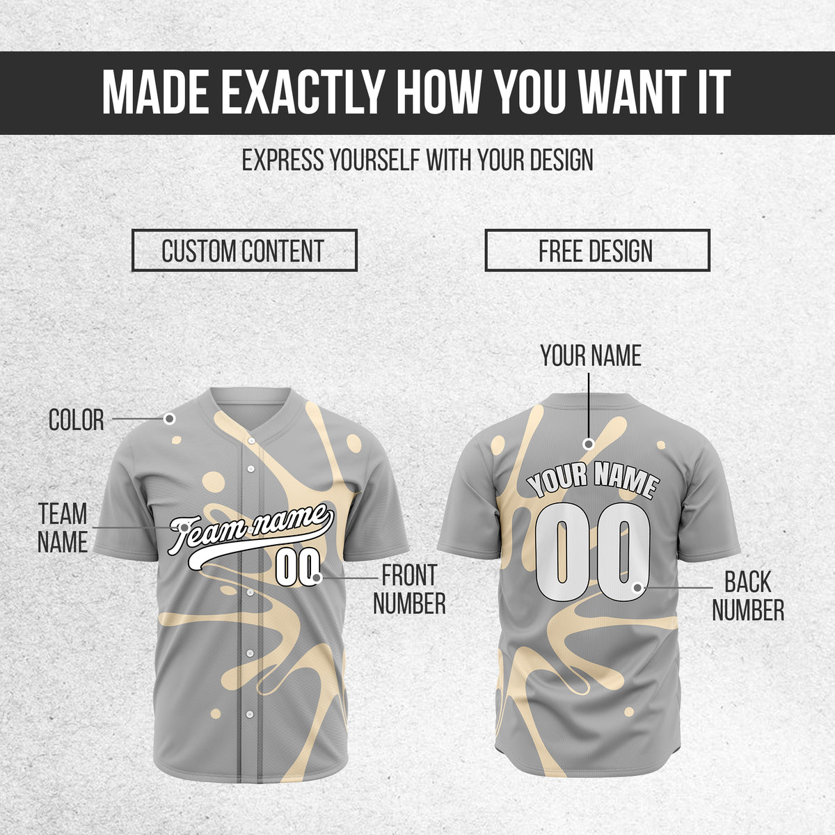 Custom Ink Surge Grey Sports Jersey Personalized Uniform with Name & Number