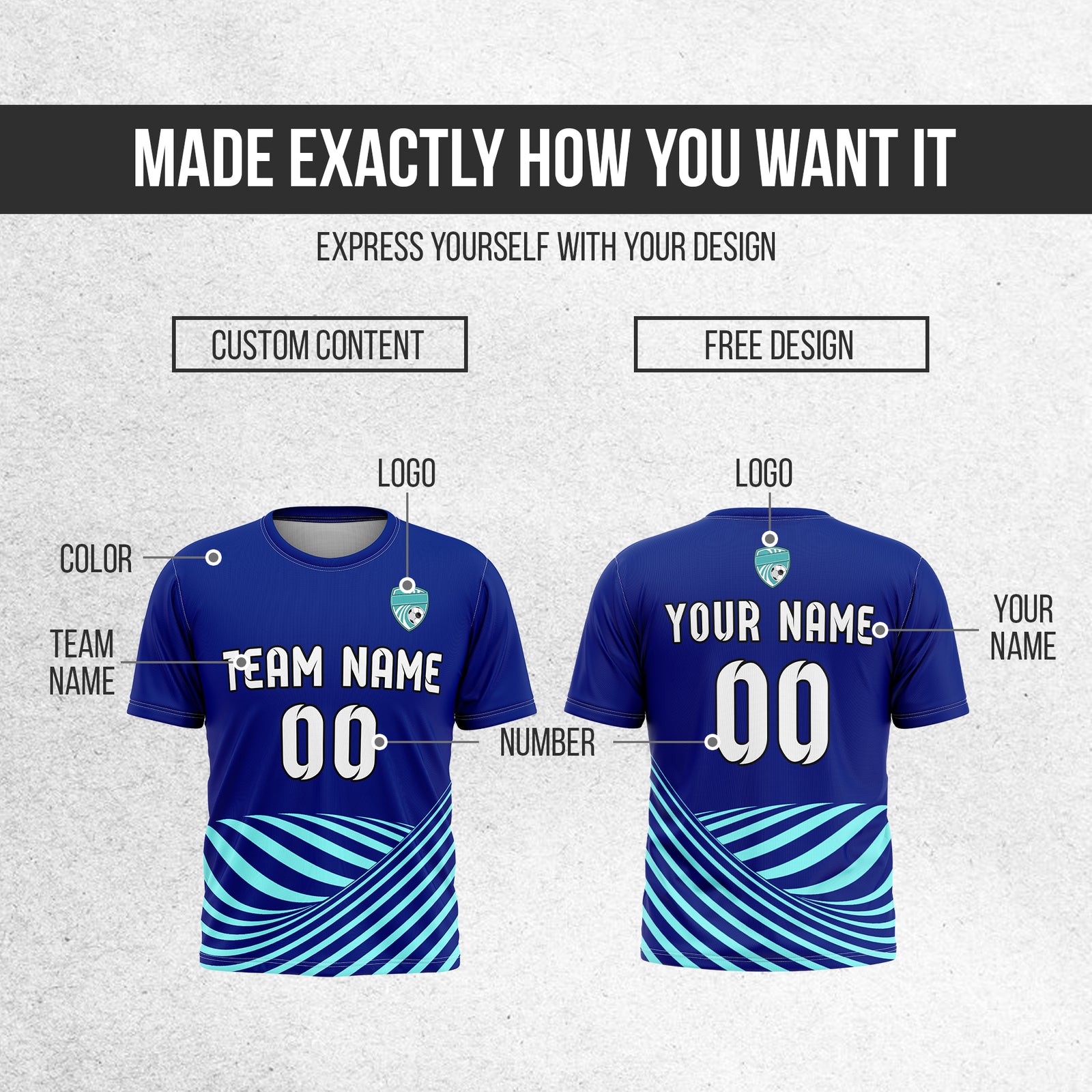 Custom WaveLine Stripe Navy Soccer sport Tops Jersey