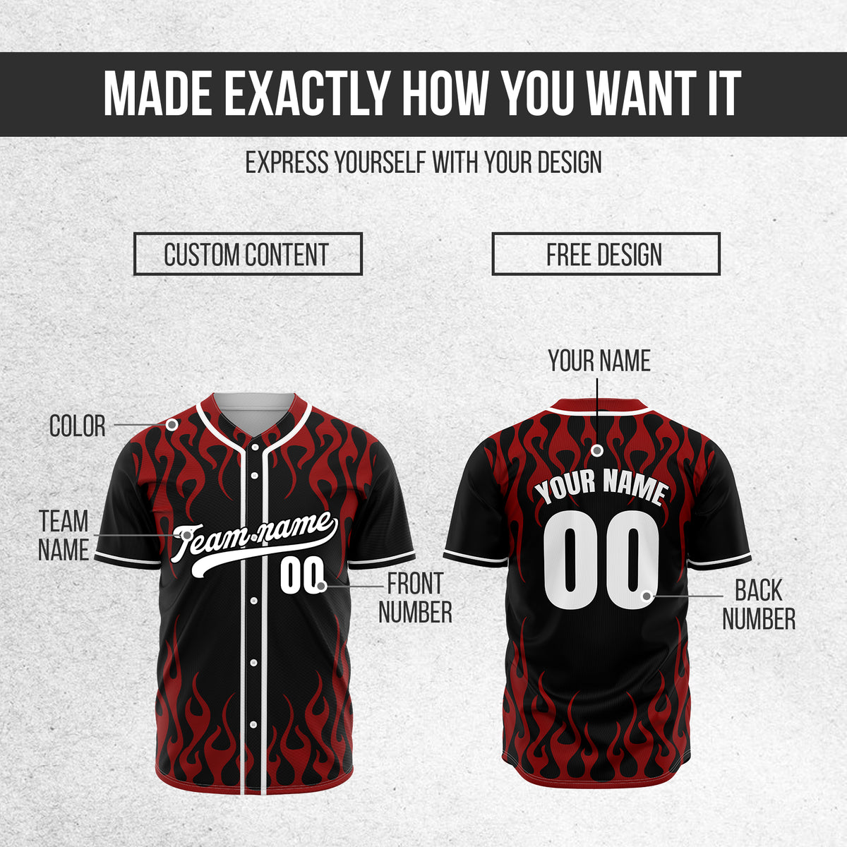 Custom Frostburn Black Baseball Sports Jersey Personalized Uniform with Name & Number