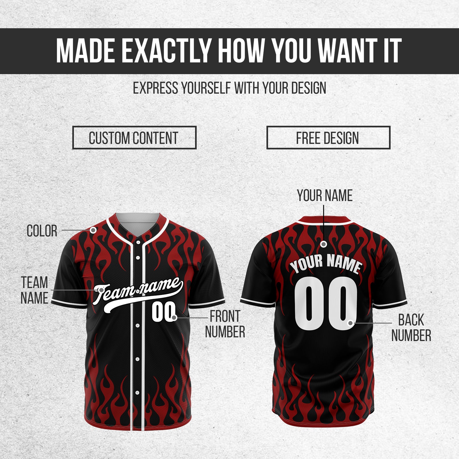 Custom Frostburn Black Baseball Sports Jersey Personalized Uniform with Name & Number