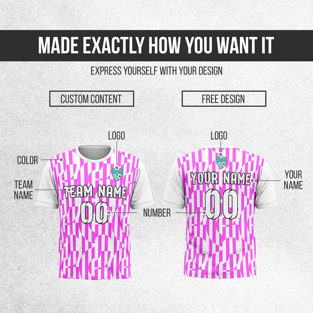 Custom Pulse Grid R-Full Pattern Soccer White Sport Tops Jersey