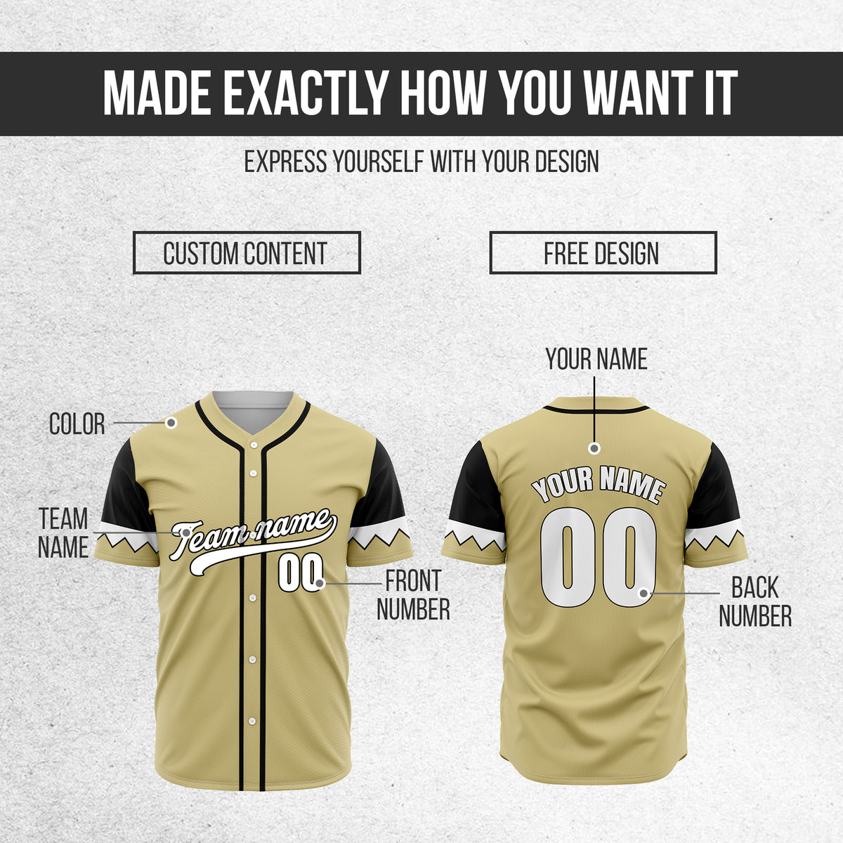 Custom Legacy Classic Baseball Khaki Sports Jersey Personalized Uniform with Name & Number