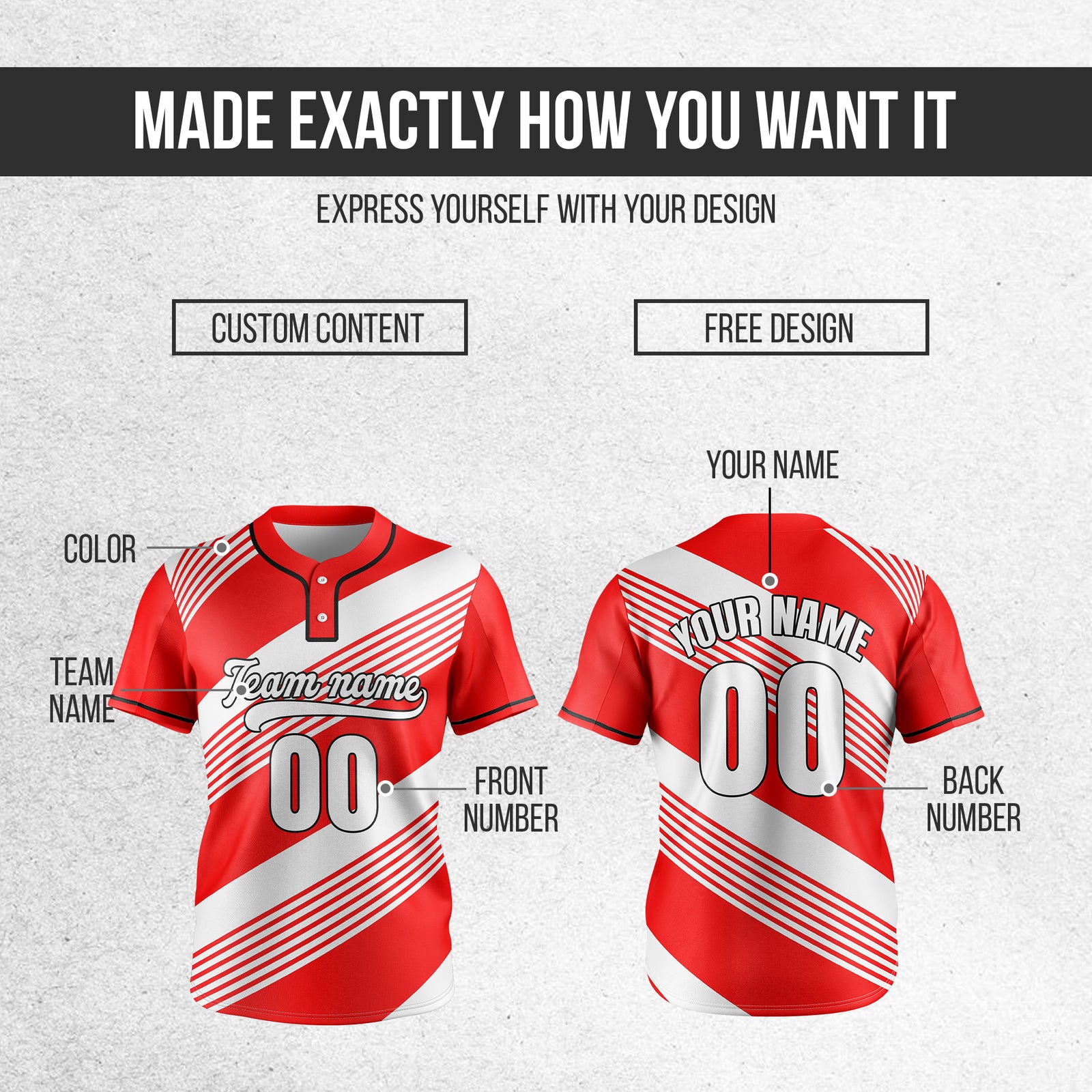 Custom Crossfire Red Baseball Sports Jersey Personalized Uniform with Name & Number