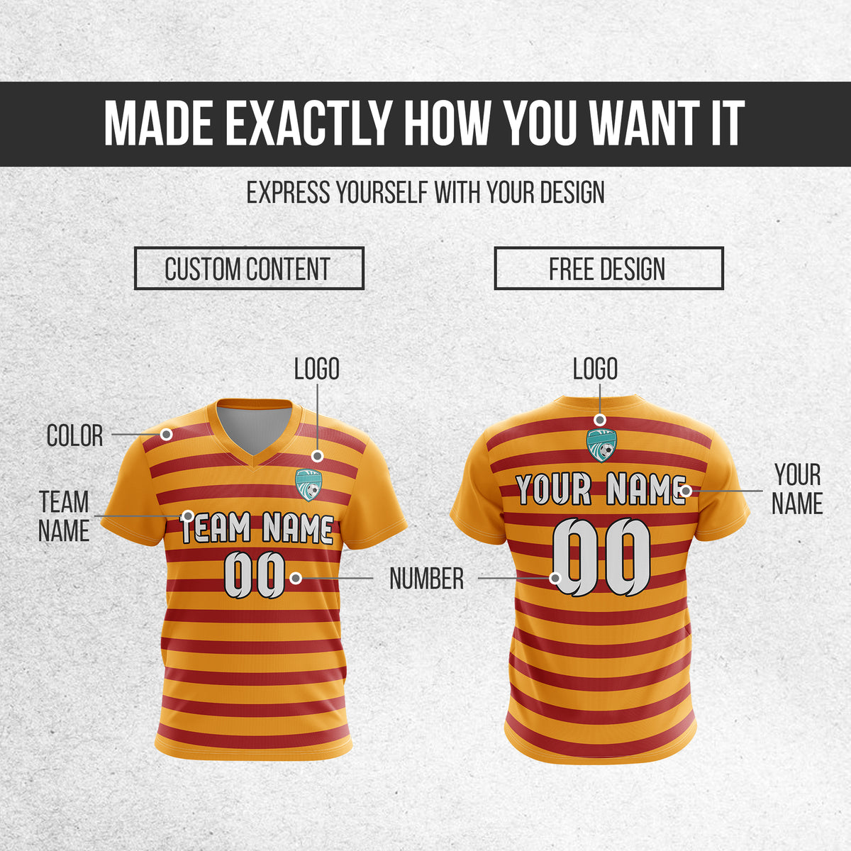 Custom Royal Stripe V-Neck Orange Soccer sport Tops Jersey
