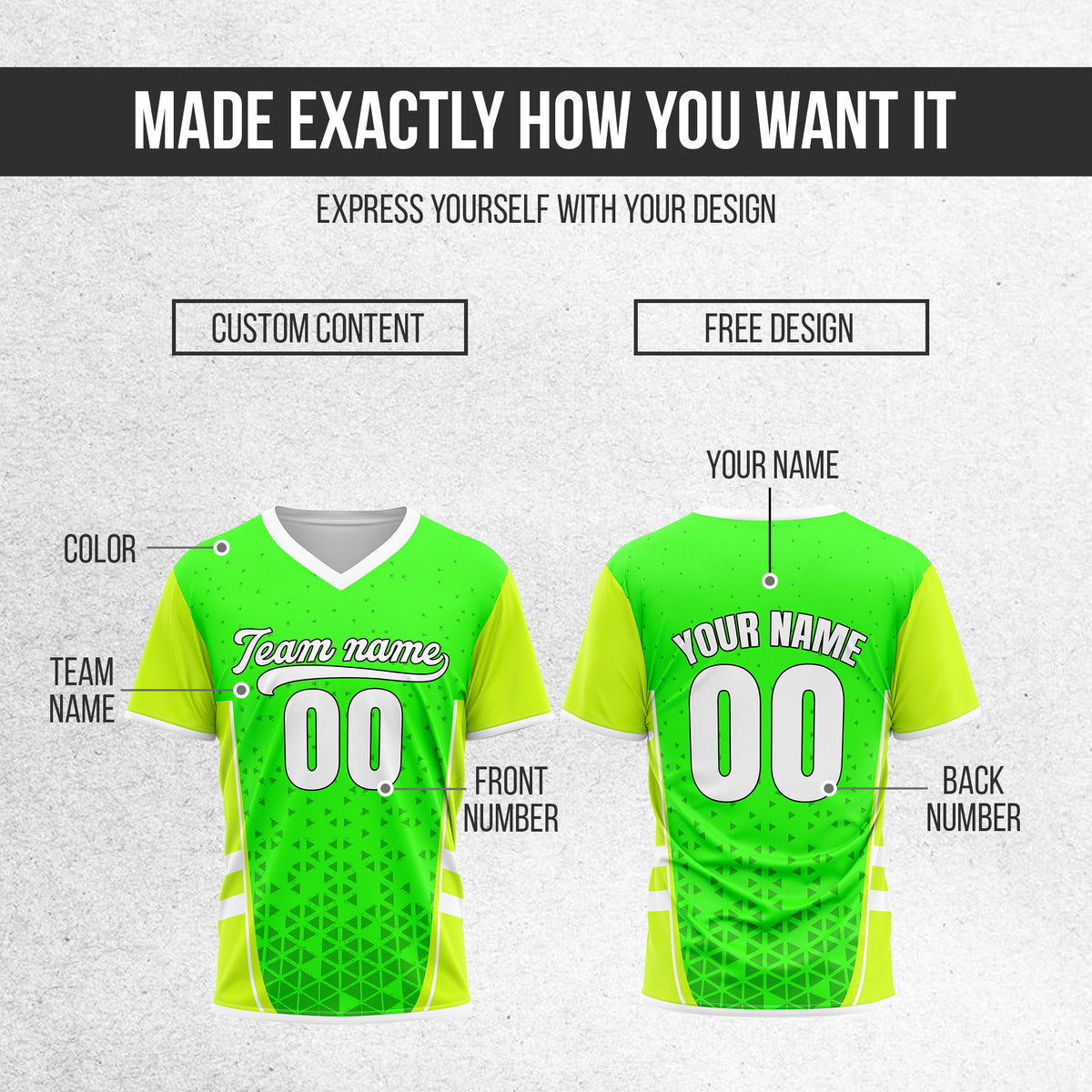 Custom HexaFade Neon Green Pullover Baseball Sports Jersey Personalized Uniform with Name & Number