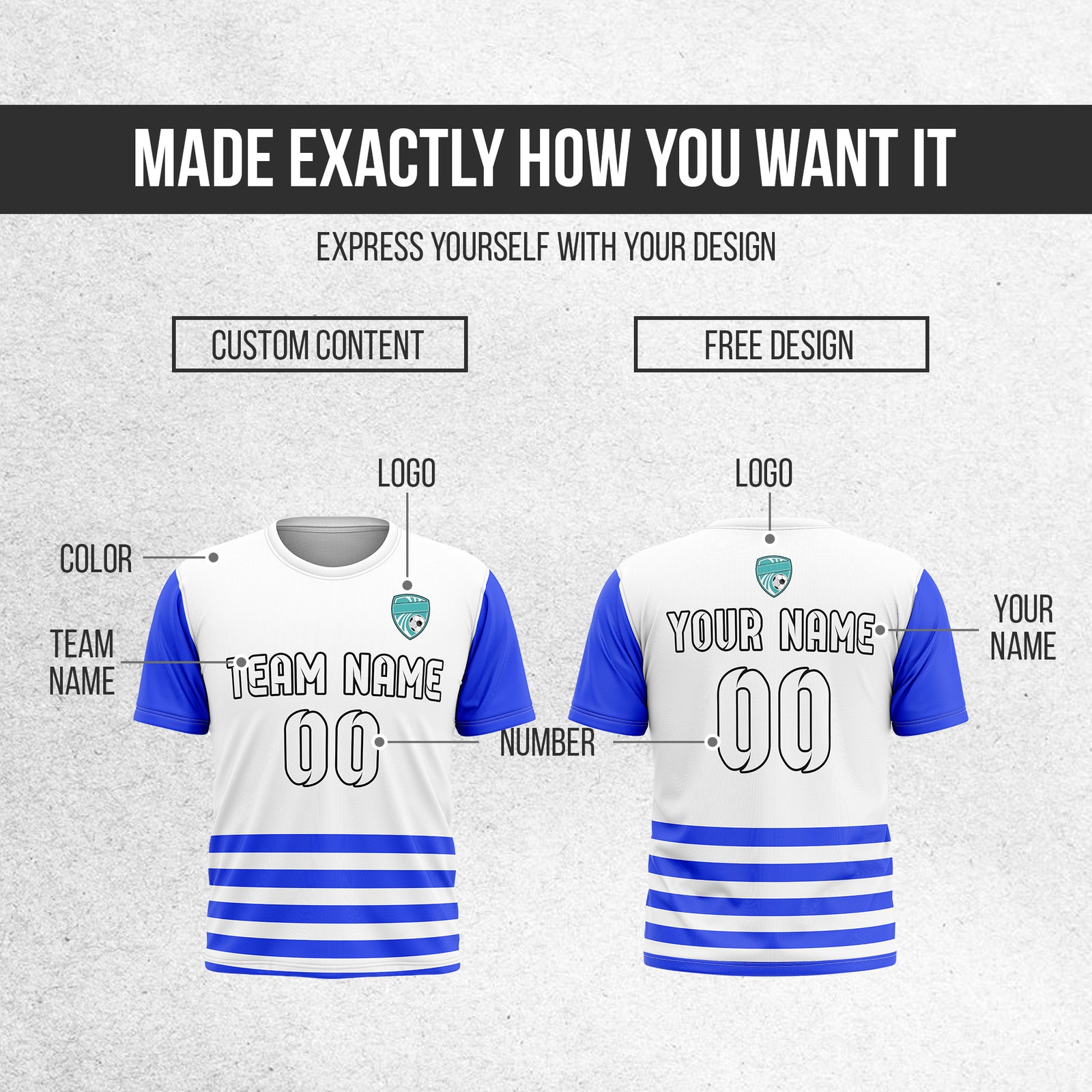 Custom BaseLine Stripe White Soccer sport Tops Jersey