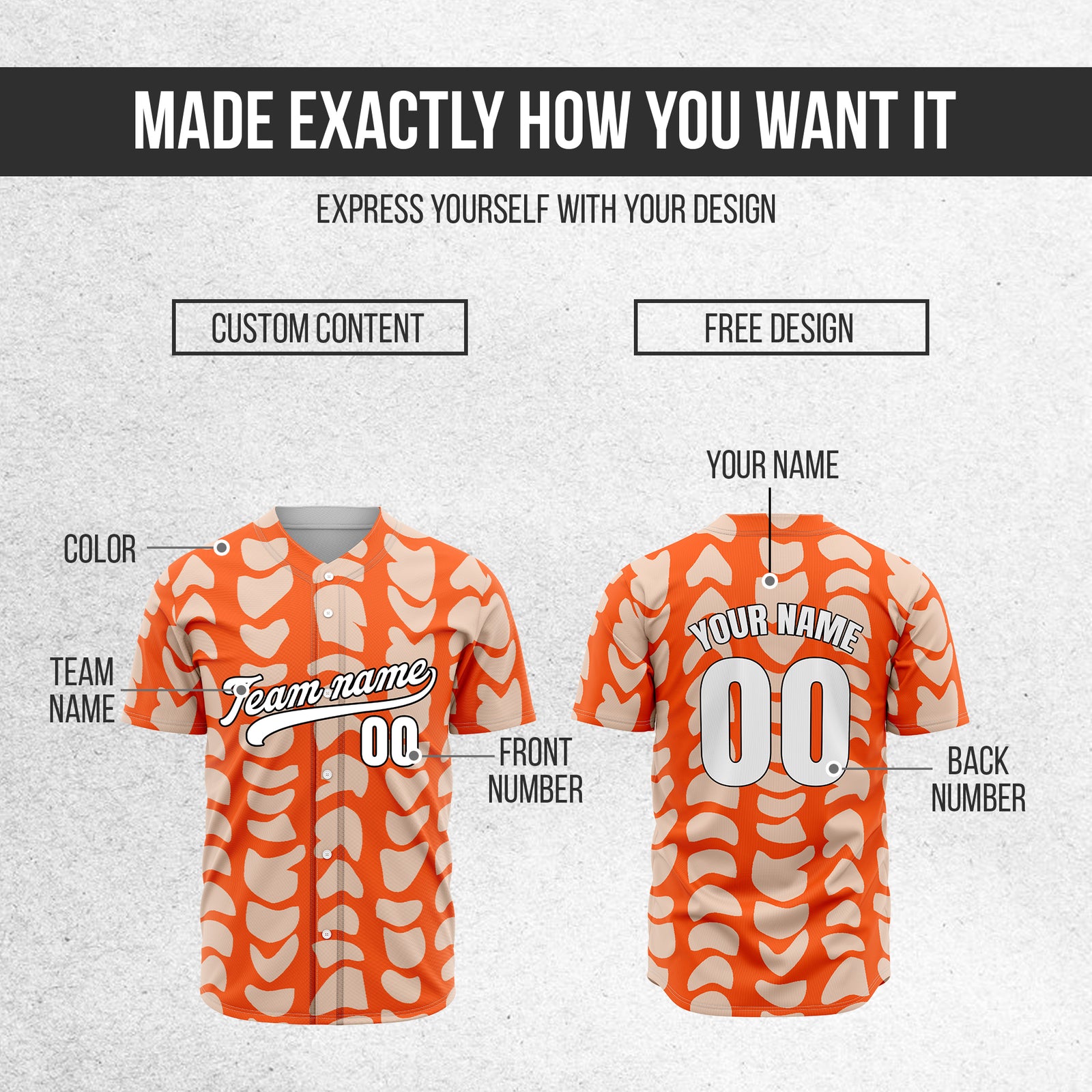 Custom Hawaii Waves Orange Baseball Sports Jersey Personalized Uniform with Name & Number