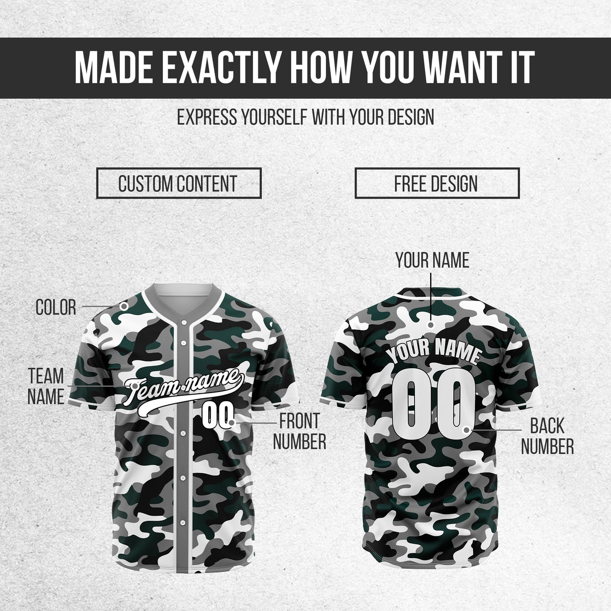 Custom Shadow Command Grey Baseball Sports Jersey Personalized Uniform with Name & Number