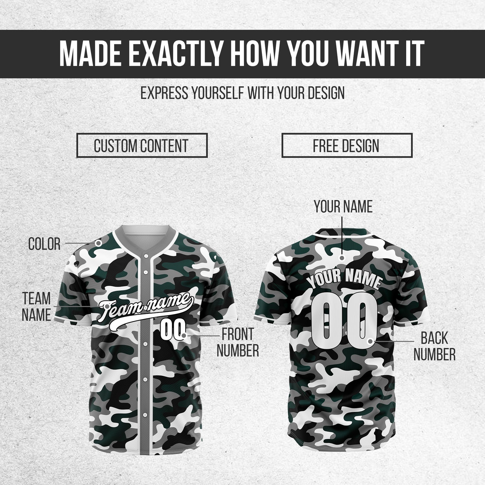 Custom Shadow Command Grey Baseball Sports Jersey Personalized Uniform with Name & Number