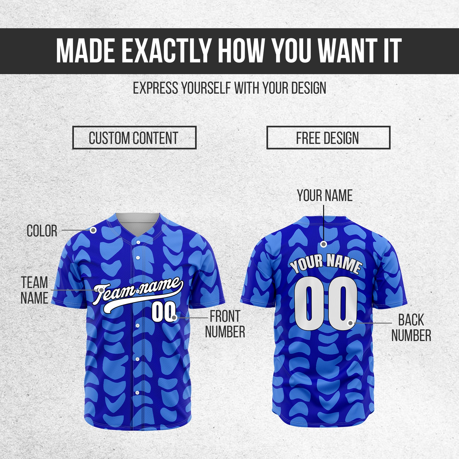 Custom Hawaii Waves Blue Baseball Sports Jersey Personalized Uniform with Name & Number
