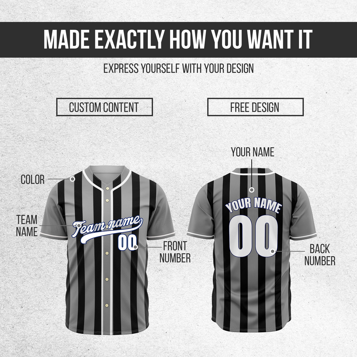 Custom Strikeforce Grey Raglan Style Baseball Sports Jersey Personalized Uniform with Name & Number