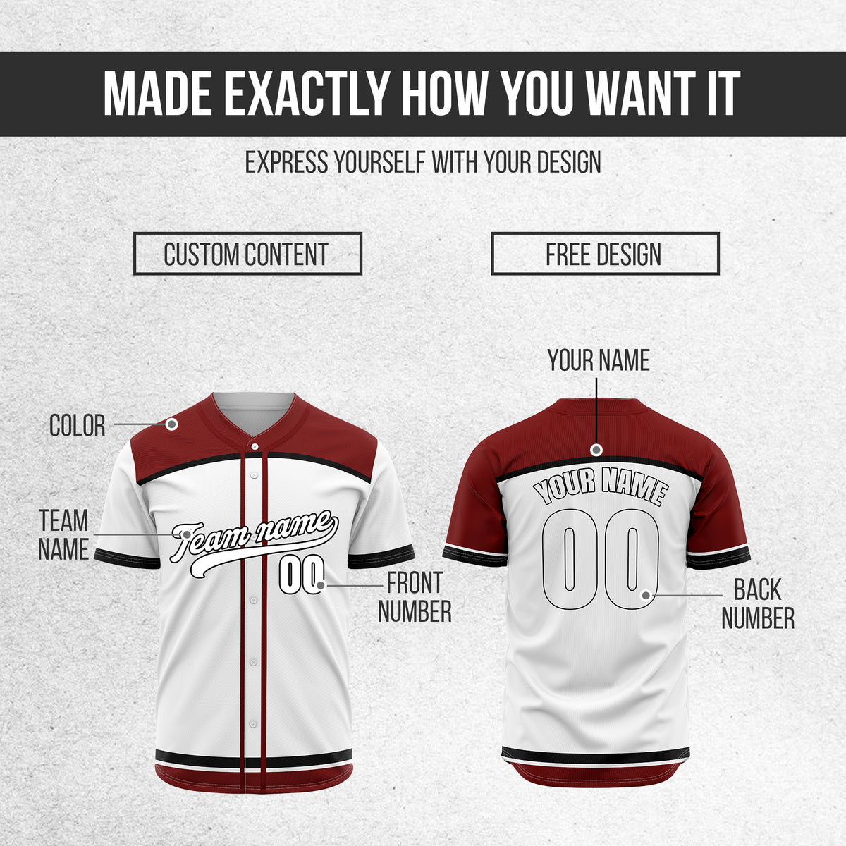 Custom Marquee Classic Baseball White Sports Jersey Personalized Uniform with Name & Number