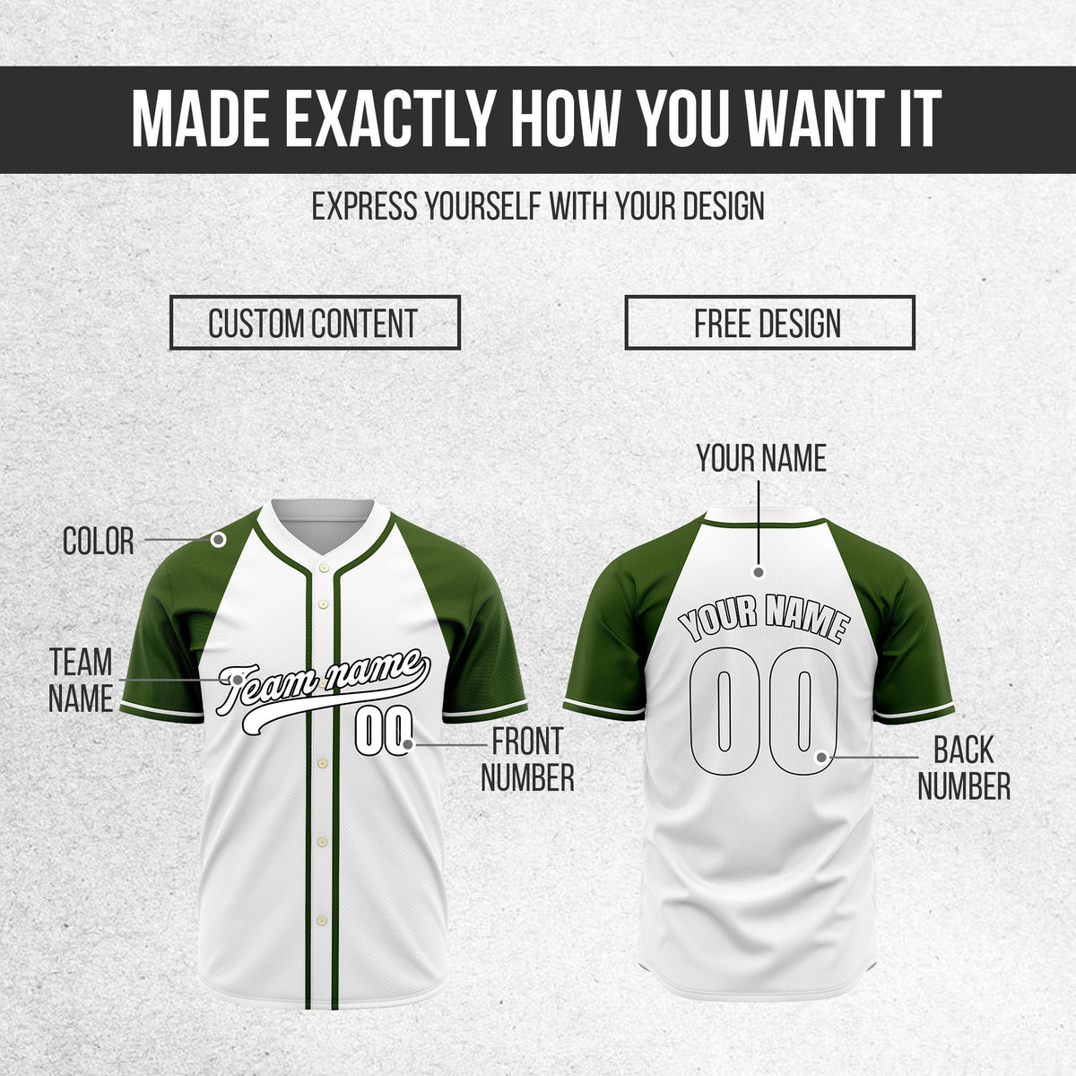 Custom Desert Blaze White Raglan Style Baseball Sports Jersey Personalized Uniform with Name & Number
