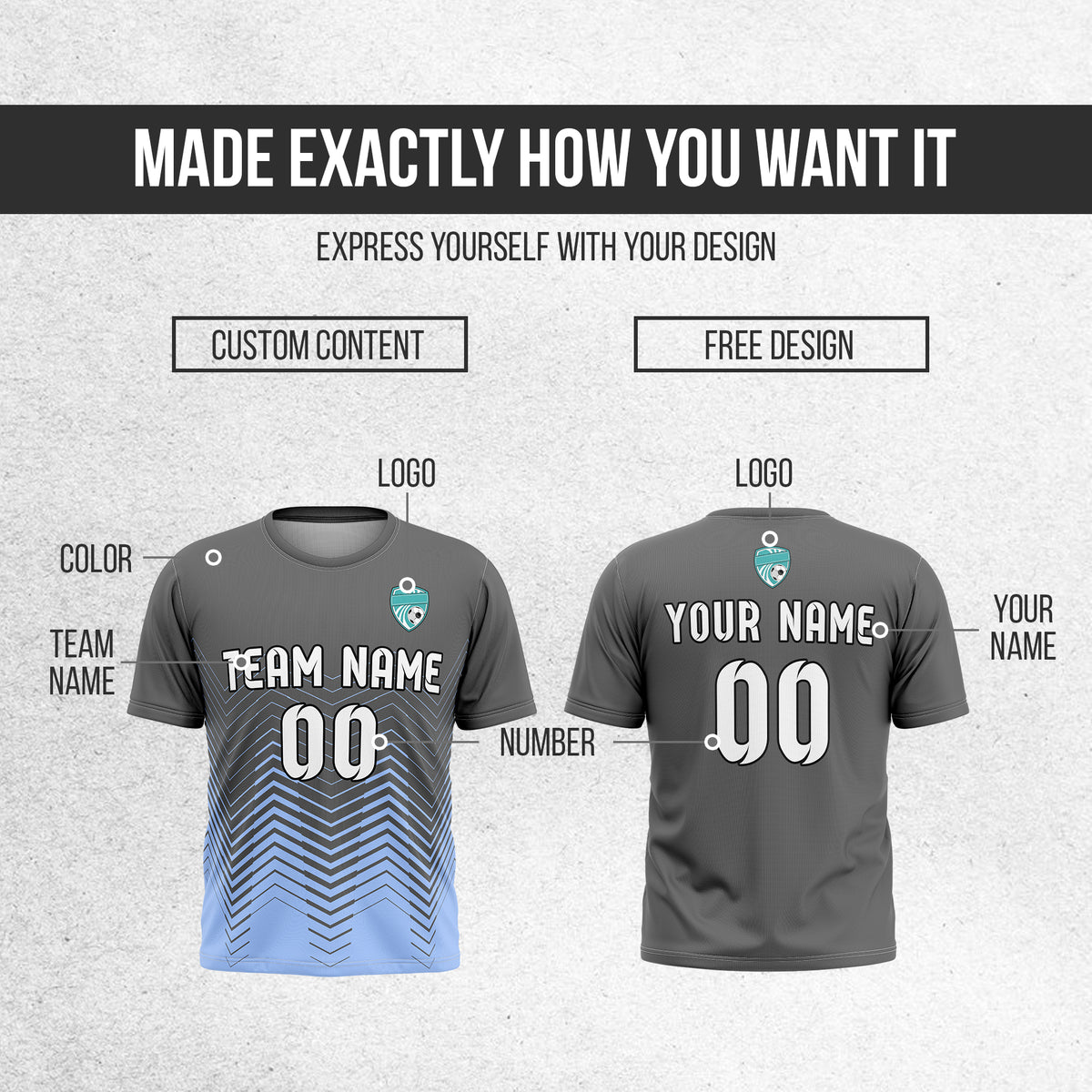 Custom Apex Strike R Side Pattern Dark Grey Soccer sport Tops Jersey