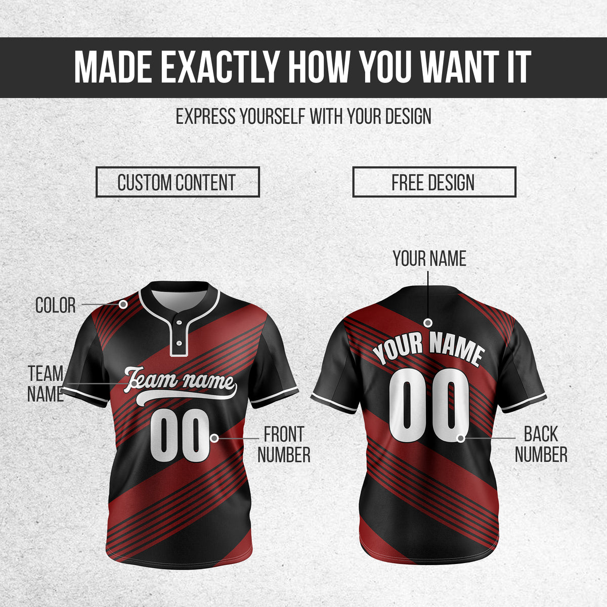 Custom Crossfire Black Baseball Sports Jersey Personalized Uniform with Name & Number