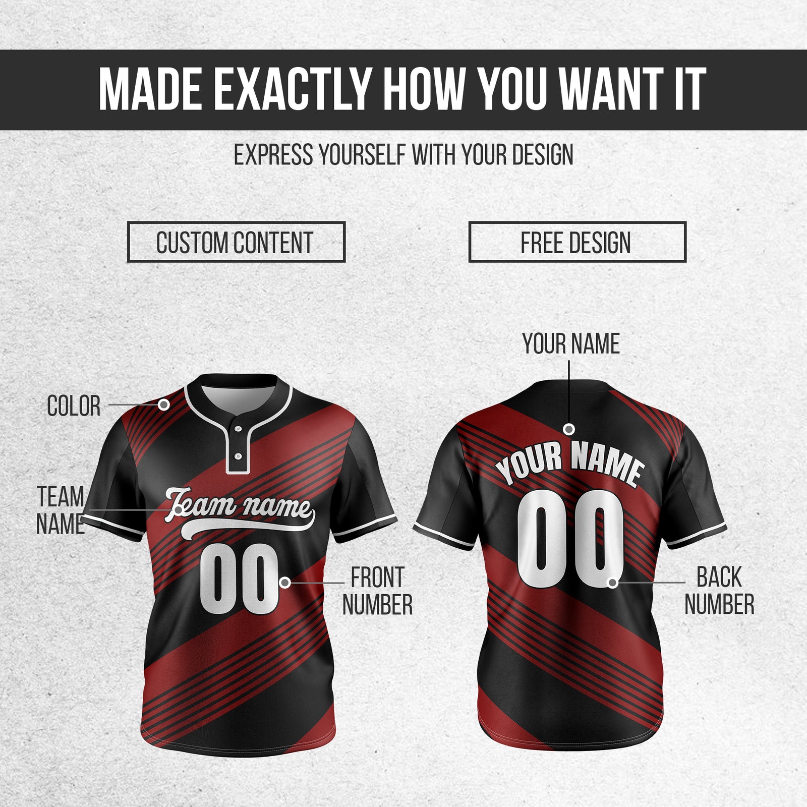 Custom Crossfire Black Baseball Sports Jersey Personalized Uniform with Name & Number