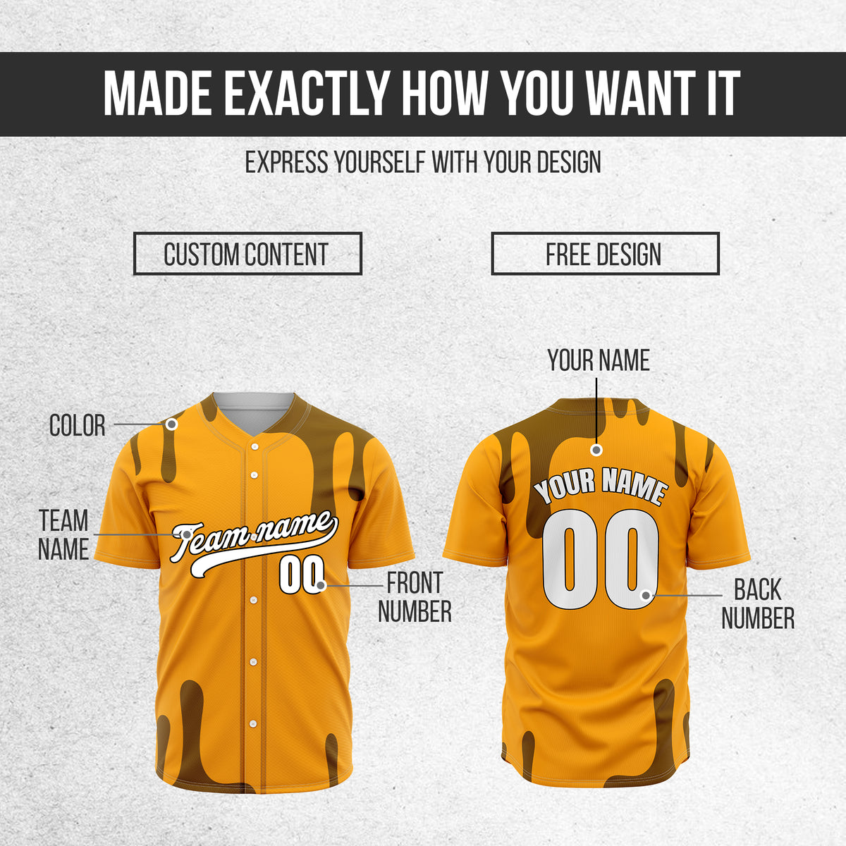Custom Ink Dripline Orange Sports Jersey Personalized Uniform with Name & Number