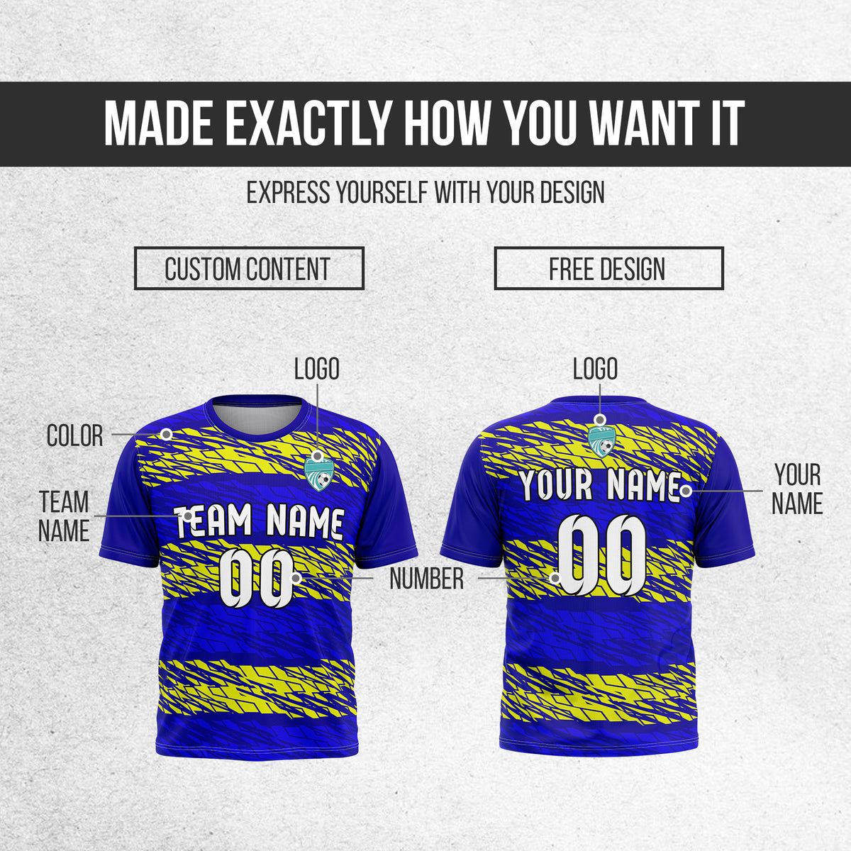 Custom Flare Strike R-Full Pattern Soccer Navy Sport Tops Jersey