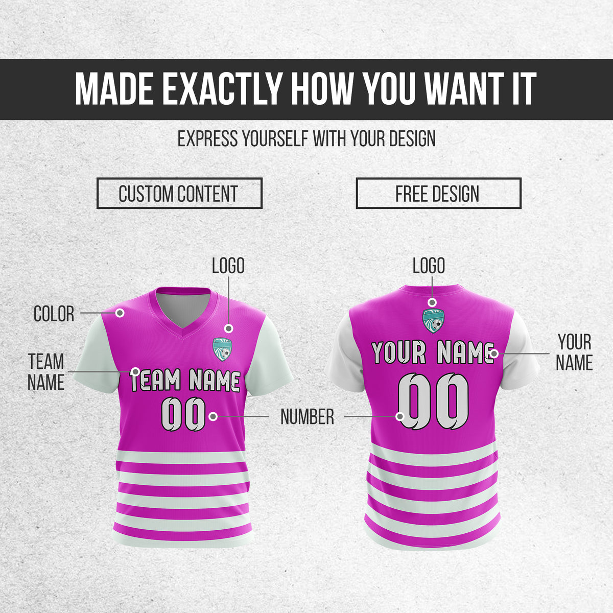 Custom BaseLine V Stripe Pattern Purple Soccer sport Tops Jersey