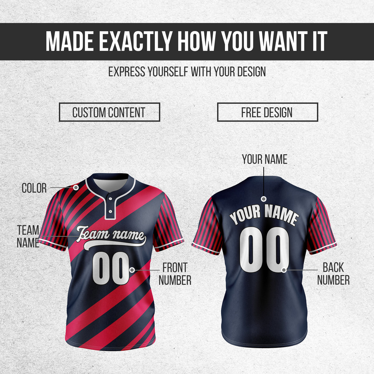 Custom Vibe Split Navy Baseball Sports Jersey Personalized Uniform with Name & Number