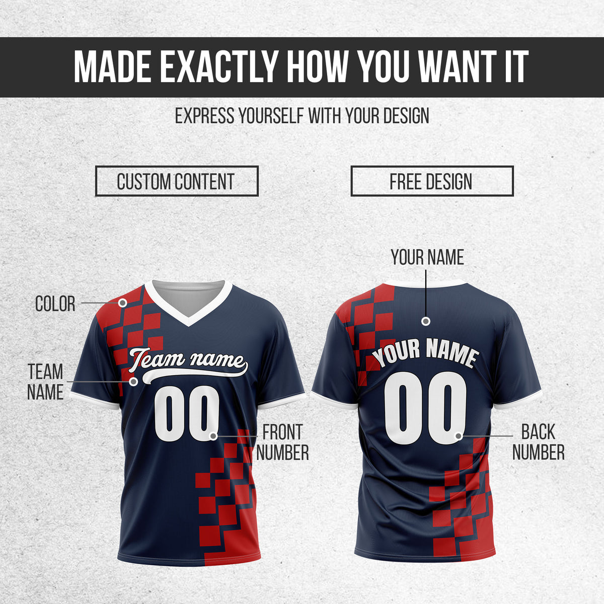 Custom Shadow Pixel Navy Baseball Sports Jersey Personalized Uniform with Name & Number