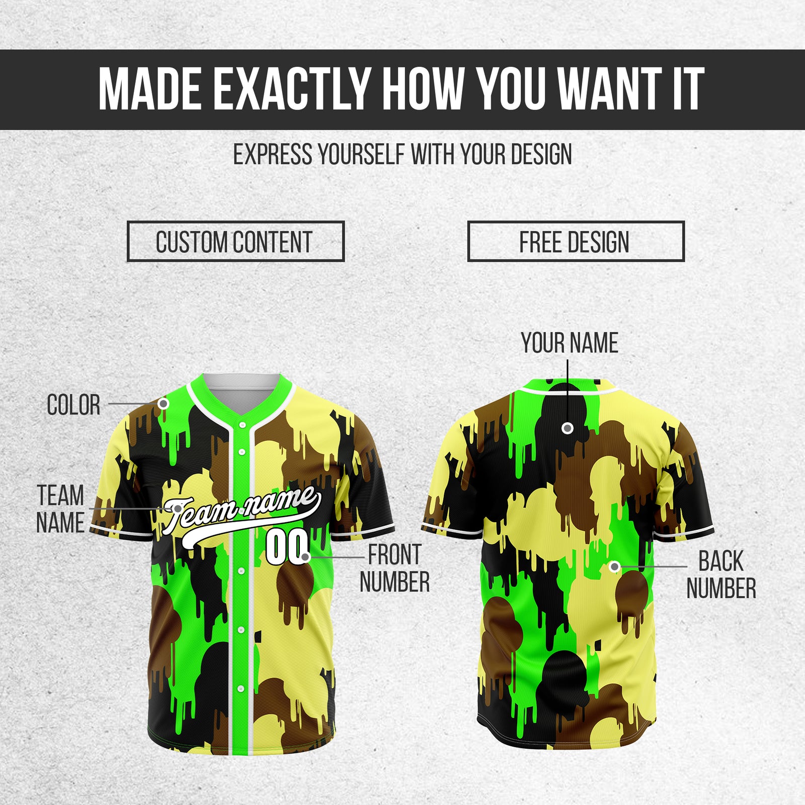 Custom Paint Hustlers Neon Green Baseball Sports Jersey Personalized Uniform with Name & Number
