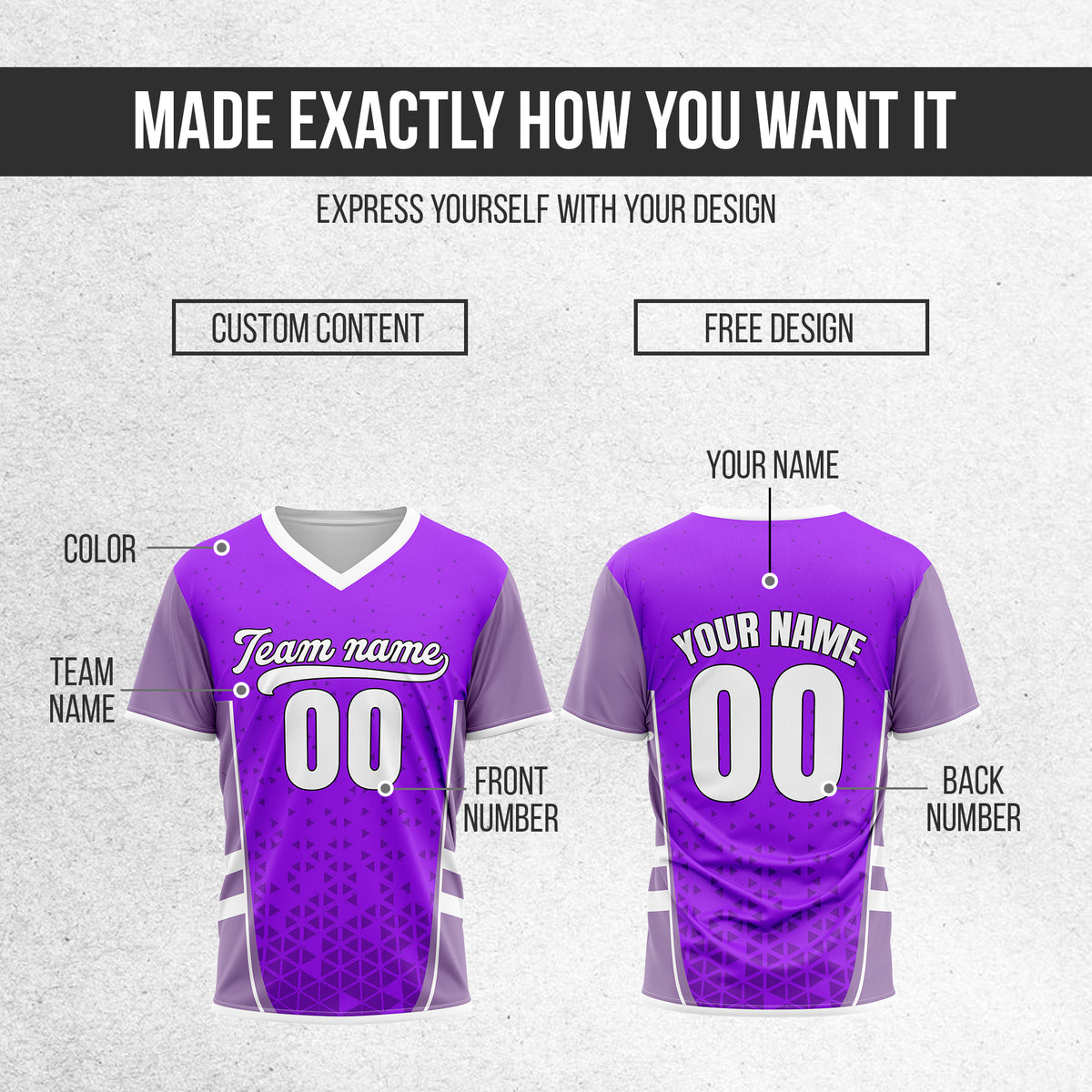 Custom HexaFade Purple Pullover Baseball Sports Jersey Personalized Uniform with Name & Number