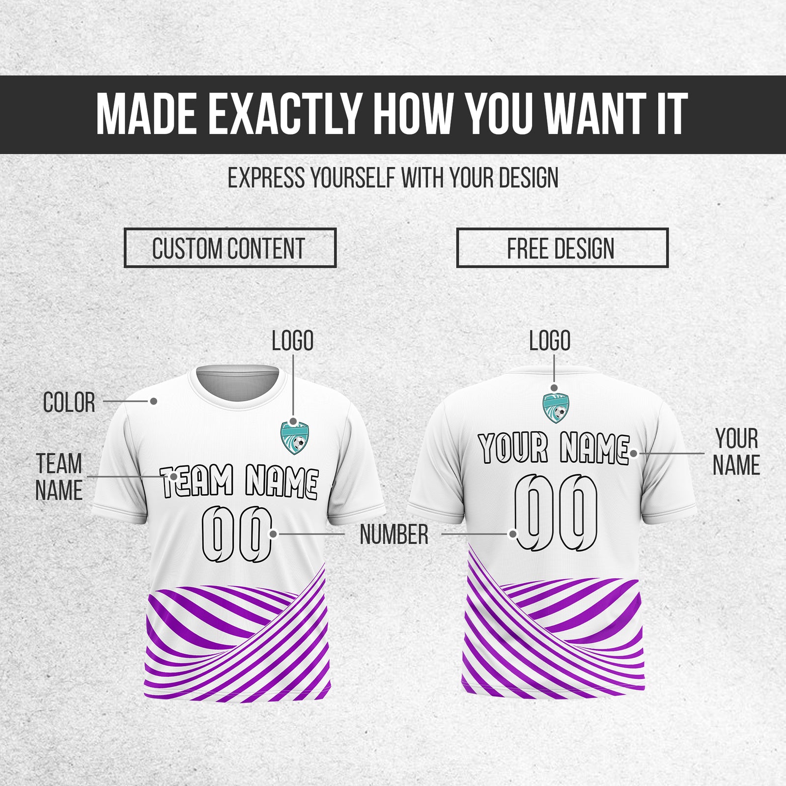 Custom WaveLine Stripe White Soccer sport Tops Jersey