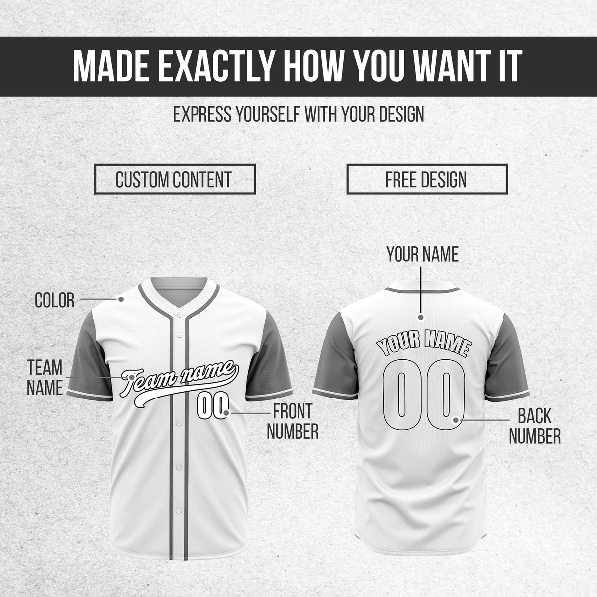 Custom Crimson White Raglan Style Baseball Sports Jersey Personalized Uniform with Name & Number