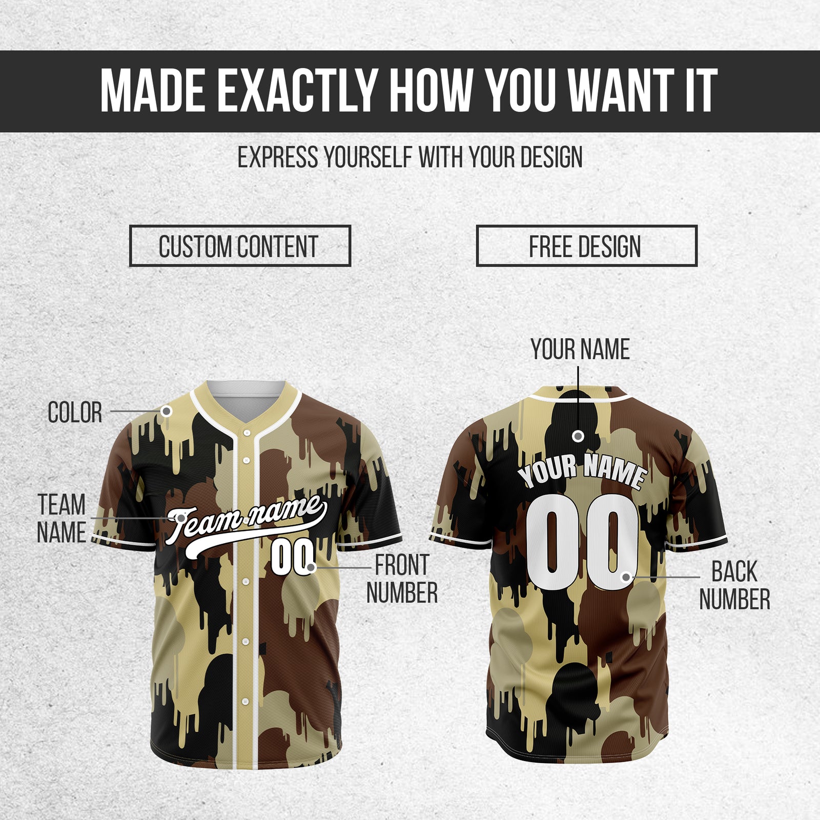 Custom Paint Hustlers Khaki Baseball Sports Jersey Personalized Uniform with Name & Number
