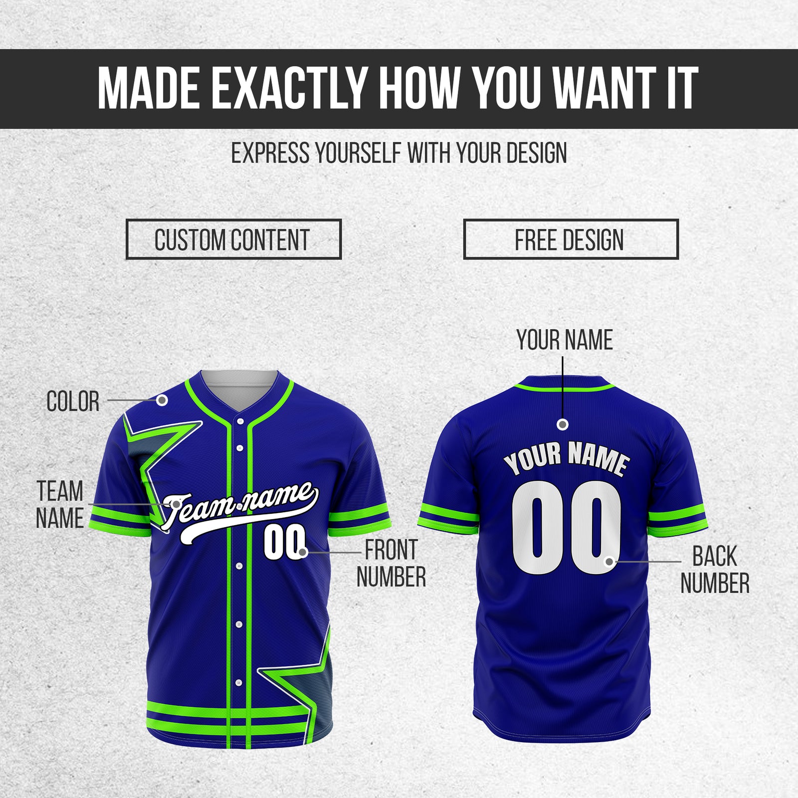 Custom Star Classic Baseball Navy Sports Jersey Personalized Uniform with Name & Number