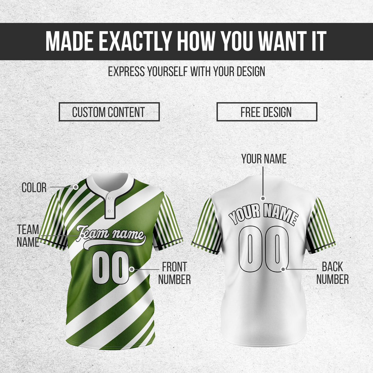 Custom Vibe Split White Baseball Sports Jersey Personalized Uniform with Name & Number