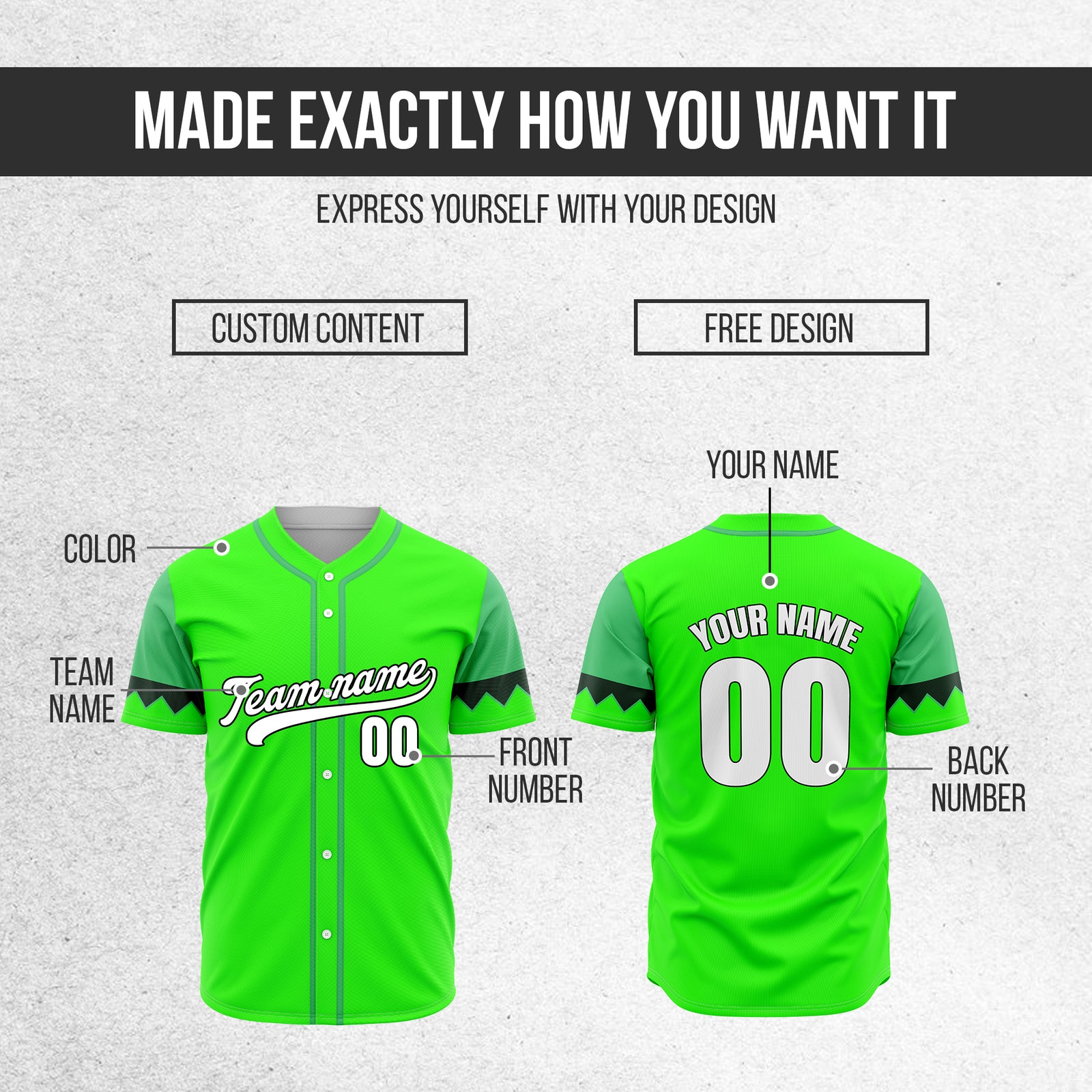 Custom Legacy Classic Baseball Neon Green Sports Jersey Personalized Uniform with Name & Number