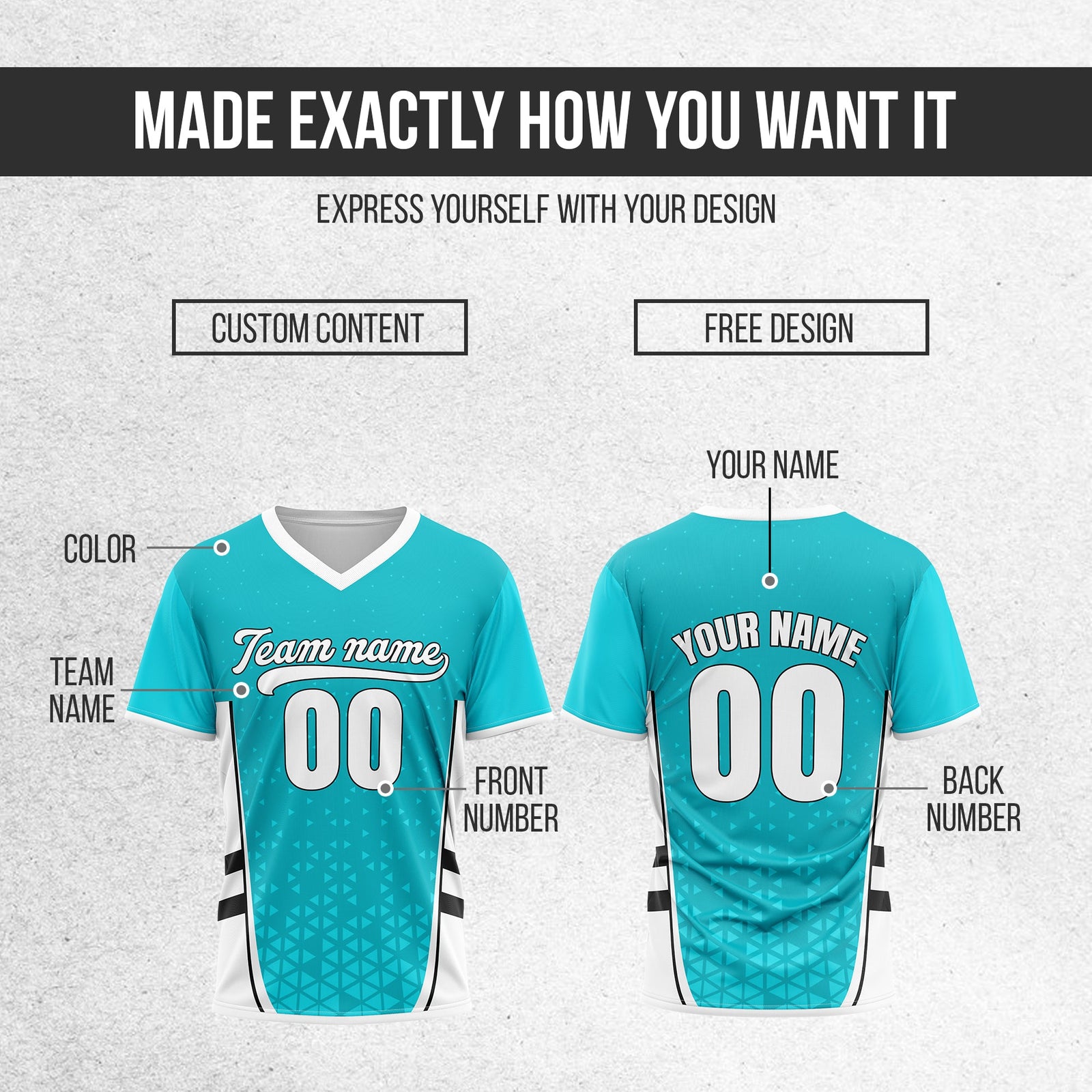 Custom HexaFade Aqua Pullover Baseball Sports Jersey Personalized Uniform with Name & Number