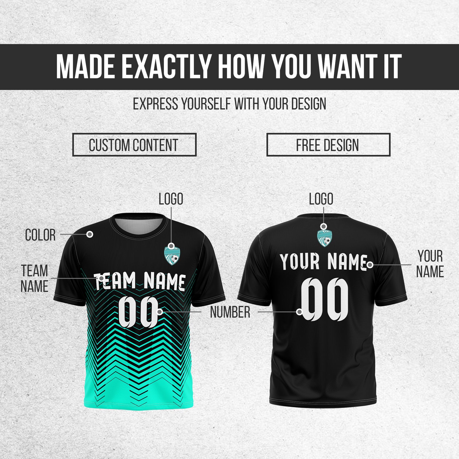 Custom Apex Strike R Side Pattern Black Soccer sport Tops Jersey